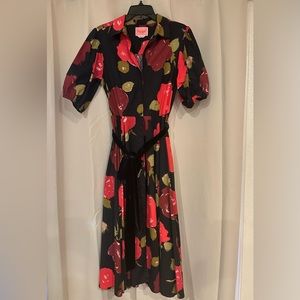 Used KS Just Rosy Hostess dress size 10 true to size very comfortable w/pockets